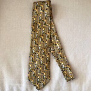 Ermenegildo Zegna Yellow Patterned Silk Tie